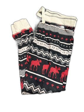 Lazy One Black, Red & White Moose Print Pajama Pants